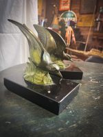 Art Deco Bronze & Marble Bluebird $285.00