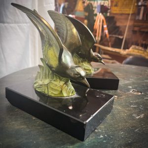 Art Deco Bronze & Marble Bluebird $285.00