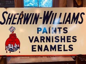 Vintage Sherwood Williams Porcelain Sign 1947. 1495.00 CND