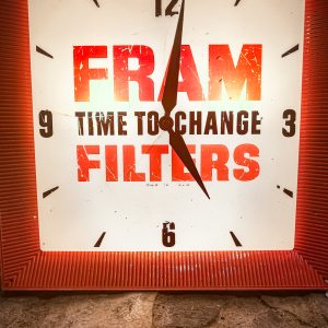 Fram Filters Clock 1950s 595.00 CND