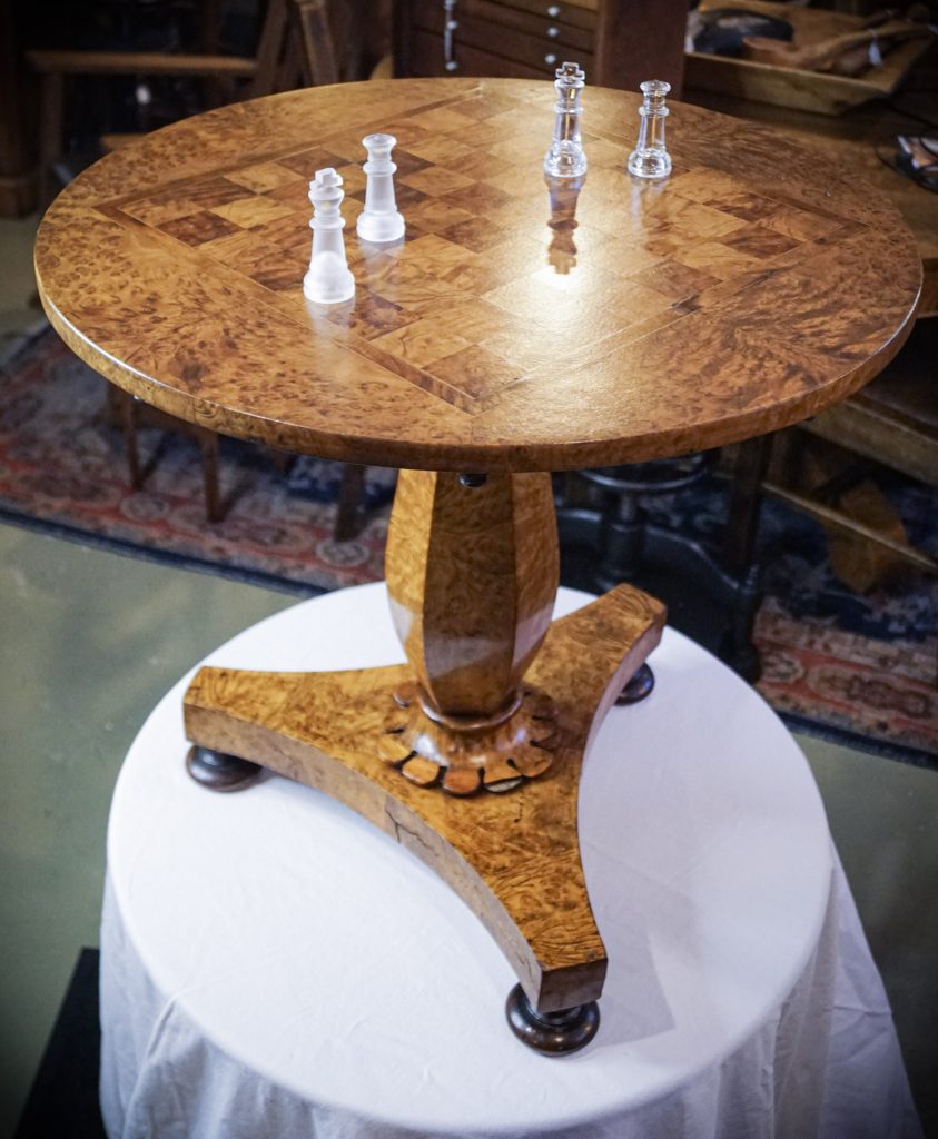 Antique Chess Table Early Empire era