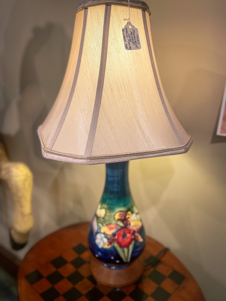 Moorcroft lamp orchid pattern