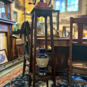 Antique Oak Plant Stand