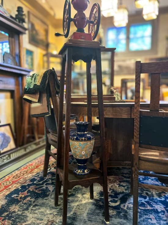 Antique Oak Plant Stand