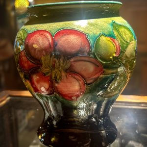 1938 6 1/4" Clematis Vase. Designed by William Moorcroft, developed by Watler Moorcroft. Signed by both. $645