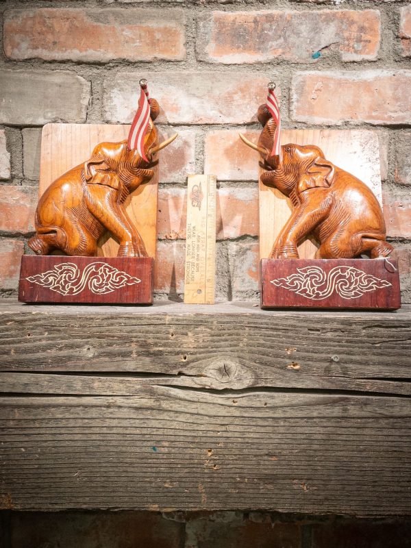 Vintage Circus Elephant Bookends