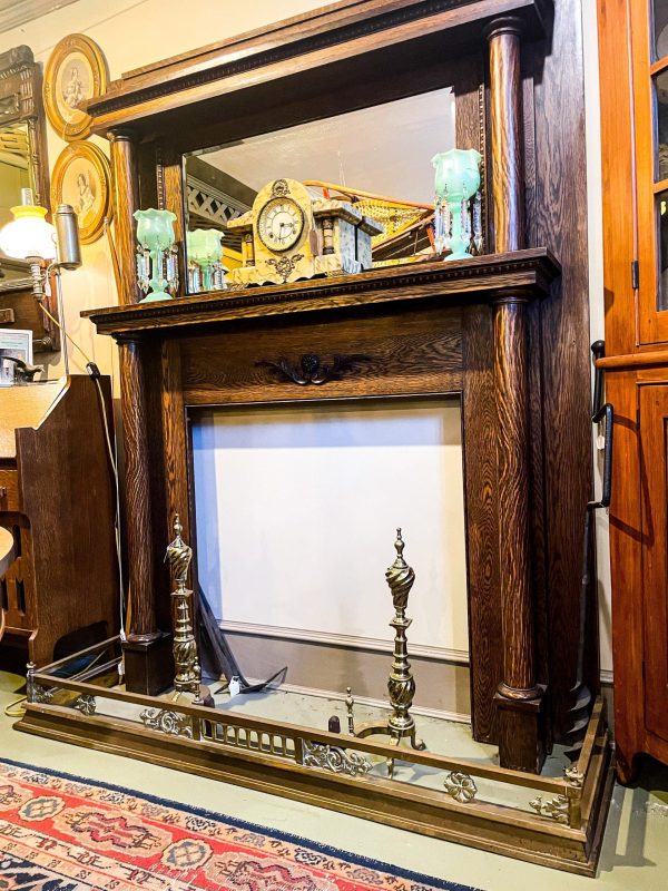 Antique Oak Fireplace Surround