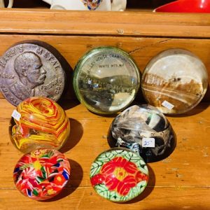 Antique/vintage Paper weights. Contact for pricing.
