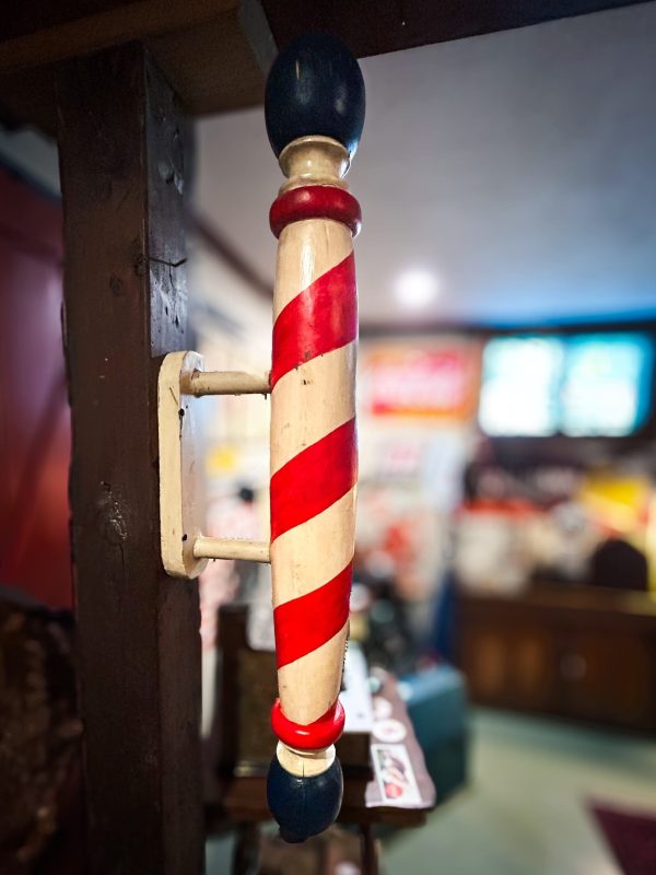 Vintage Wooden Barber Pole