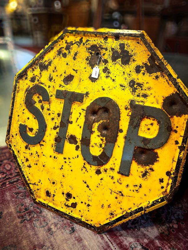 Vintage Shot-up Stop Sign