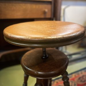 Antique Oak Adjustable Stool - Image 2