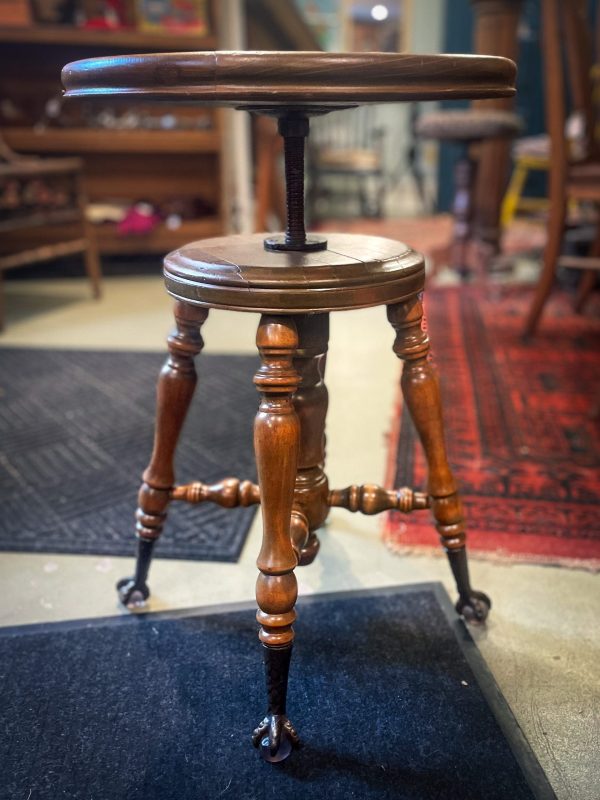 Antique Adjustable Piano Stool