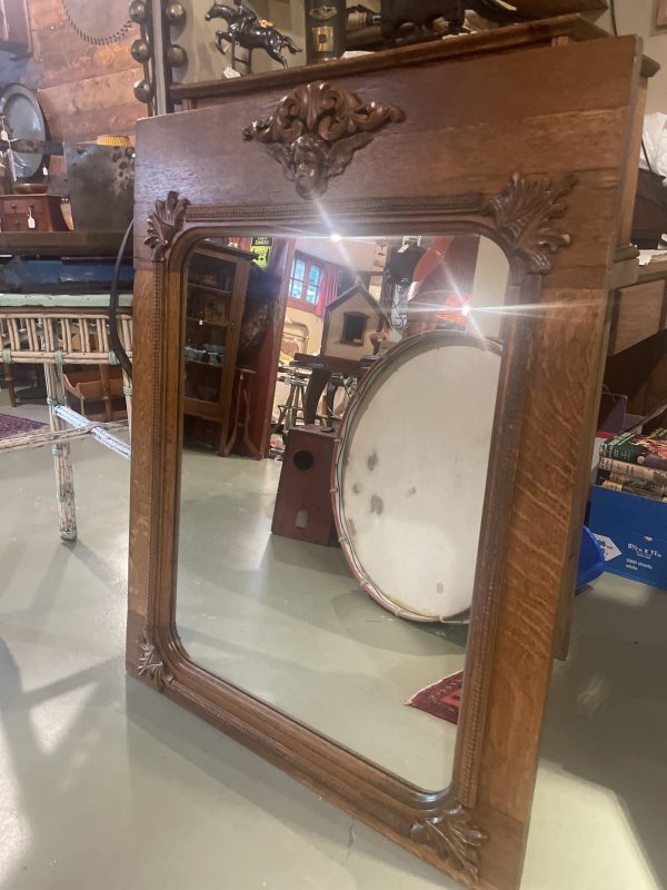 Antique Oak Victorian Mirror