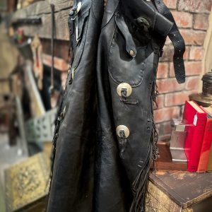 Antique Leather Fringed Chaps - Image 5