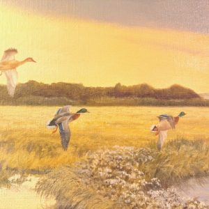 Vintage Duck oil Painting - Image 2