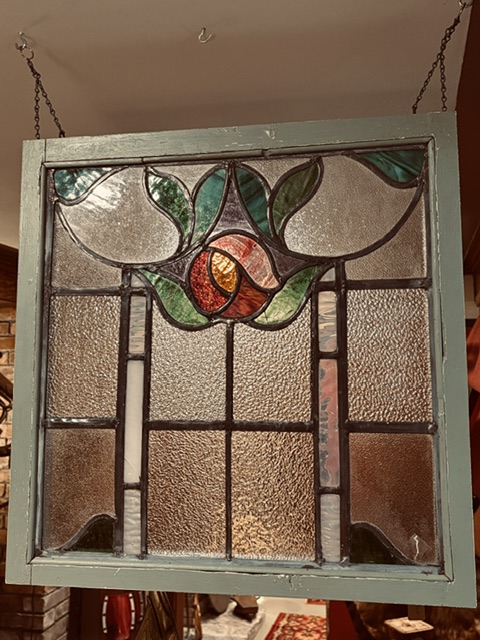 Antique stained glass window 495.00